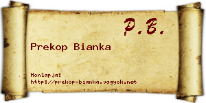 Prekop Bianka névjegykártya